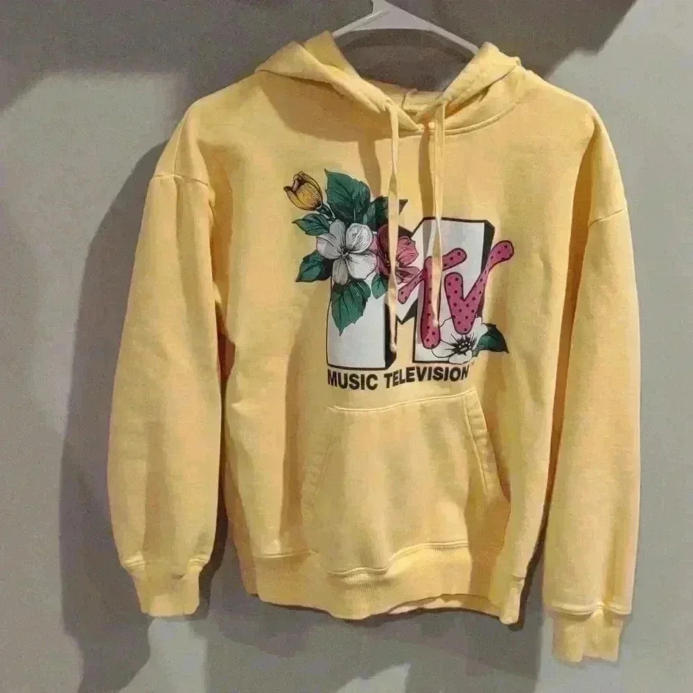 MTV women's medium‎ yellow hoodie